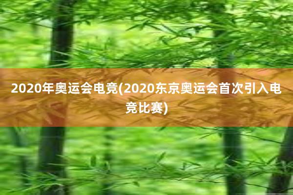 2020年奥运会电竞(2020东京奥运会首次引入电竞比赛)