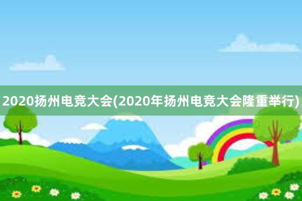 2020扬州电竞大会(2020年扬州电竞大会隆重举行)