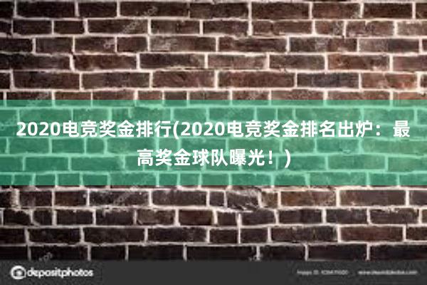 2020电竞奖金排行(2020电竞奖金排名出炉：最高奖金球队曝光！)