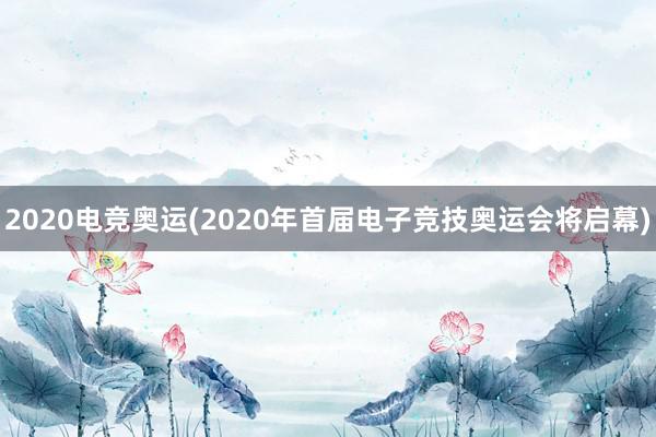 2020电竞奥运(2020年首届电子竞技奥运会将启幕)