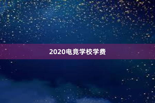 2020电竞学校学费