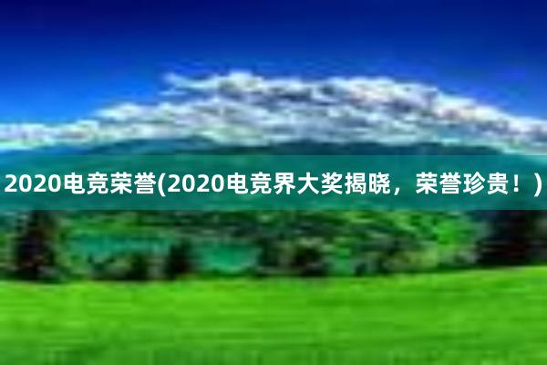 2020电竞荣誉(2020电竞界大奖揭晓，荣誉珍贵！)