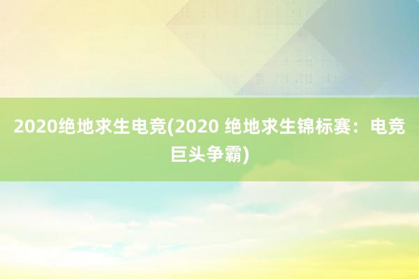 2020绝地求生电竞(2020 绝地求生锦标赛：电竞巨头争霸)