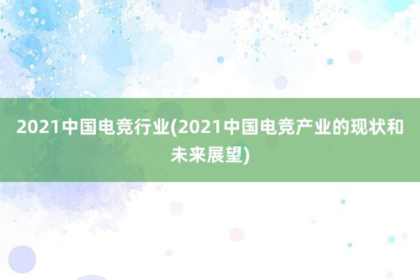 2021中国电竞行业(2021中国电竞产业的现状和未来展望)