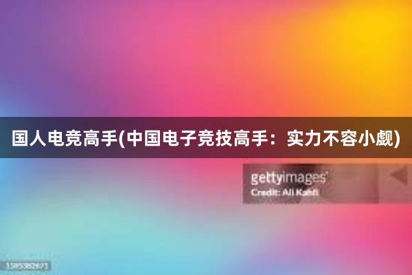 国人电竞高手(中国电子竞技高手：实力不容小觑)