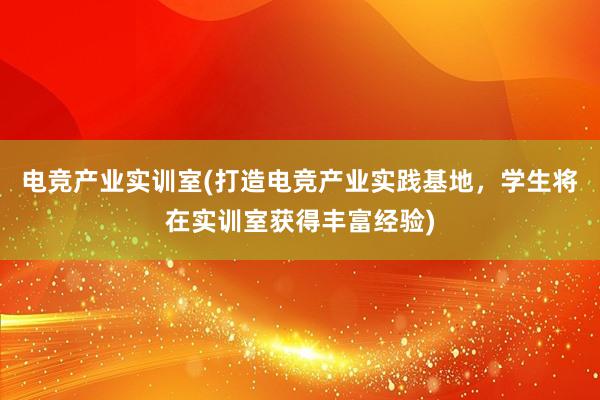 电竞产业实训室(打造电竞产业实践基地，学生将在实训室获得丰富经验)