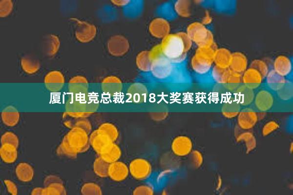 厦门电竞总裁2018大奖赛获得成功