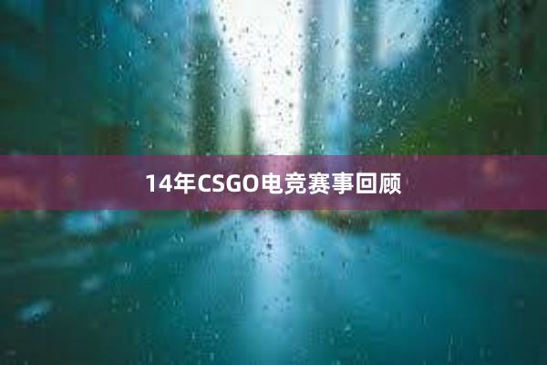 14年CSGO电竞赛事回顾