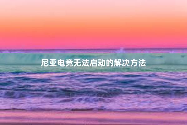 尼亚电竞无法启动的解决方法