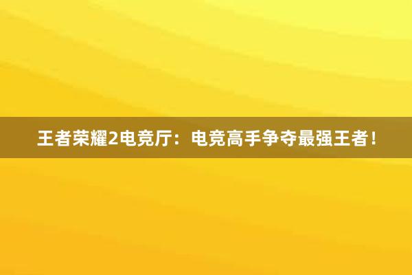 王者荣耀2电竞厅：电竞高手争夺最强王者！