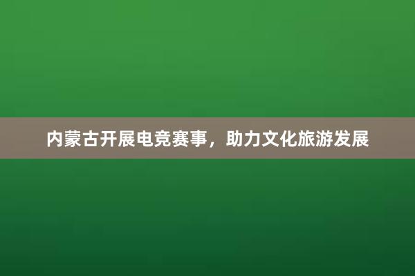 内蒙古开展电竞赛事，助力文化旅游发展