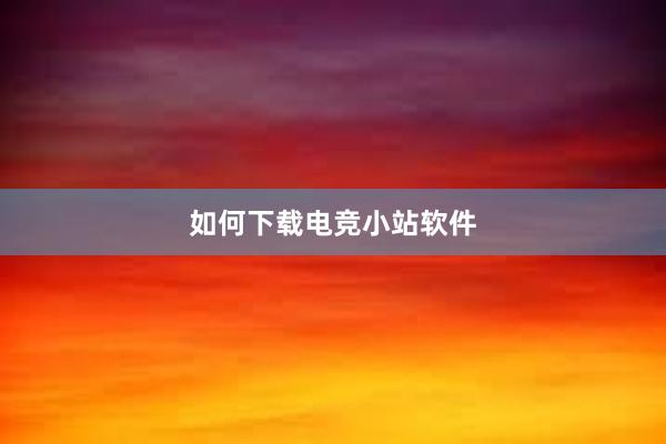 如何下载电竞小站软件