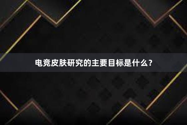 电竞皮肤研究的主要目标是什么？